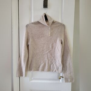 NWT Abercrombie & Fitch Merino Wool-Blend Turtleneck Sweater Oatmeal Size Small